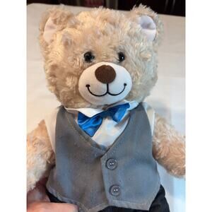 Build a Bear Happy Hugs 17" Bear with Vest Pants and Bow Tie